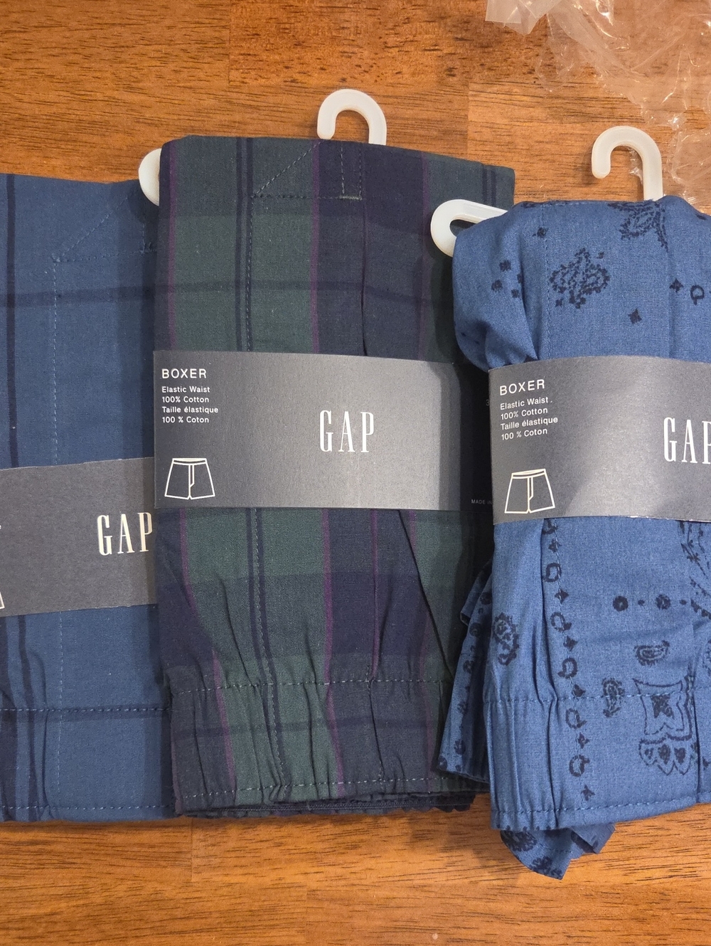 NWT-GAP Men's Boxer 3-Pack - Navy, Forest Green & Denim Blue Size Largr